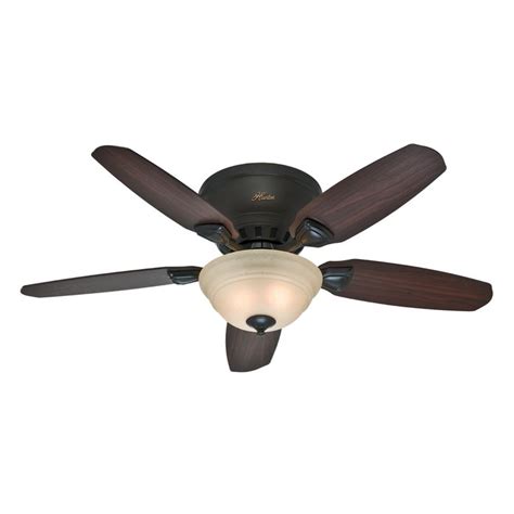 Shop Hunter Louden 46-in Premier Bronze Flush Mount Indoor Residential Ceiling Fan with Light ...