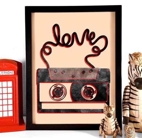 Image of Cassette Tape Love, Art Print, 8 x10 | Cassette tape art, Cassette tapes, Tape art