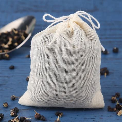 20pcs Tea Bags Food Grade Cotton Gauze Tea Filter Bags For Spice Tea ...