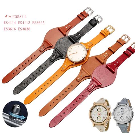 First layer calfskin strap for Fossil ES3616 ES3838 ES4114 women's ...