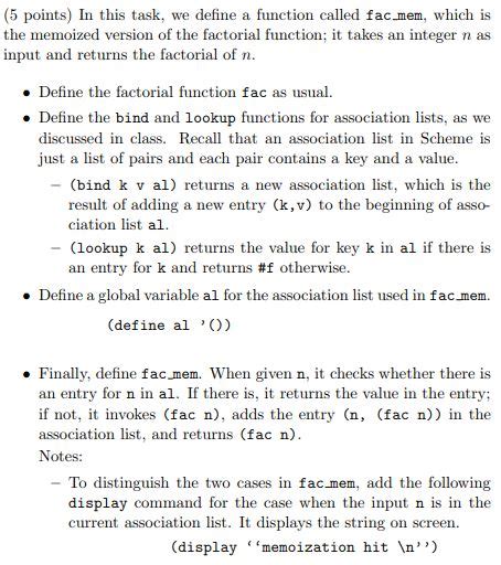 THIS FUNCTION TO BE WRITTEN IN SCHEME/DRRACKET. NO | Chegg.com