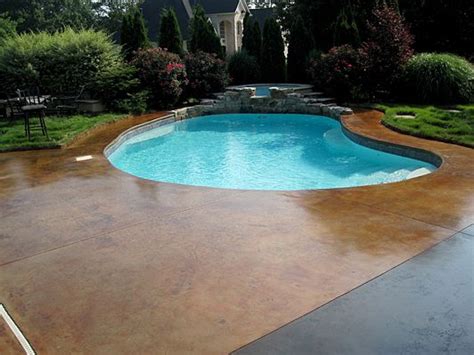 acid stained concrete pool deck | Home Decor | Pinterest