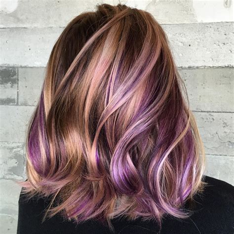 40 Versatile Ideas of Purple Highlights for Blonde, Brown and Red Hair