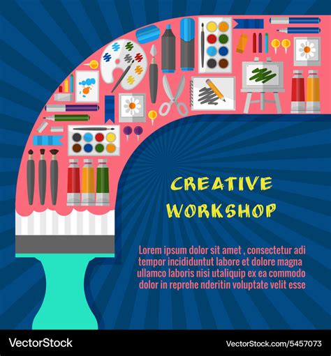 Creative workshop poster template Royalty Free Vector Image