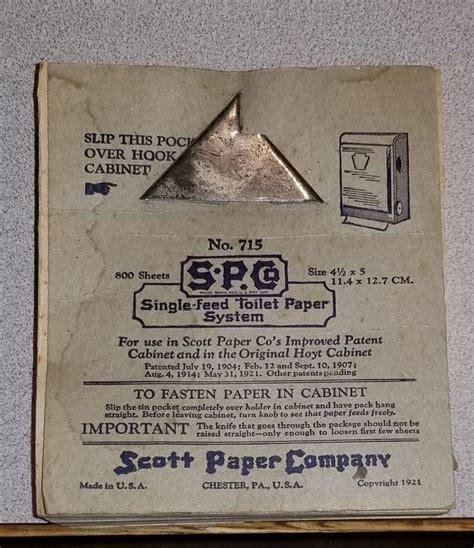 1921 Scott Paper Company toilet paper