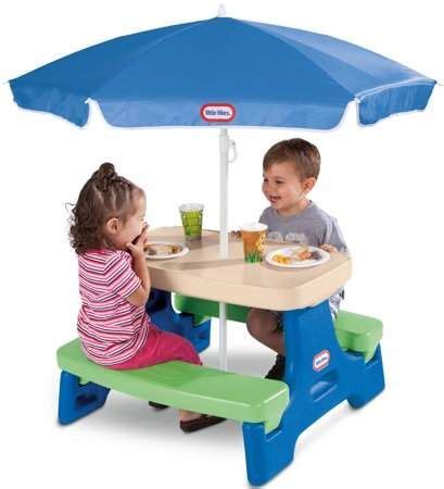 Little Tikes Easy Store Jr. Play Table with Umbrella | Little tikes picnic table, Kids picnic ...