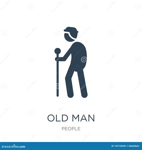 Old Man Icon in Trendy Design Style. Old Man Icon Isolated on White Background. Old Man Vector ...