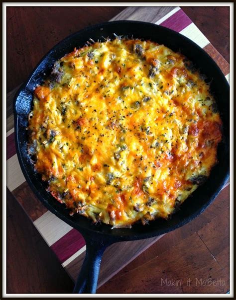 Sausage & Hashbrown Breakfast Casserole (Makin' it Mo' Betta) | Cast iron skillet recipes dinner ...