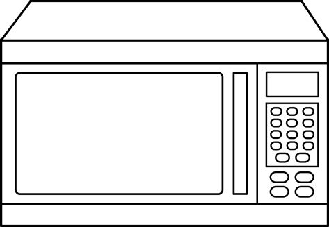 Microwave Oven Line Art - Free Clip Art