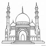 Cute Islamic Mosque Coloring Page 45853 36757 sketch template