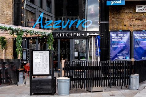 Azzurro Italian Style Food Restaurant and Bar Waterloo London Editorial Stock Image - Image of ...