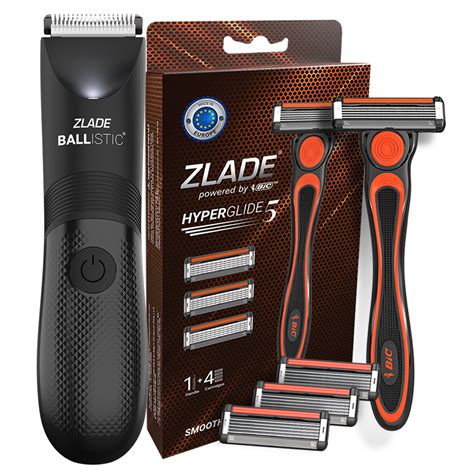 Zlade Ballistic Lite Trimmer & Zlade HyperGlide5 Shaving Razor-Cartrid