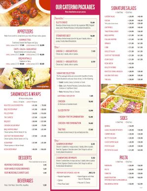 Stonefire Grill Catering Menu Pdf - Fill Online, Printable, Fillable ...