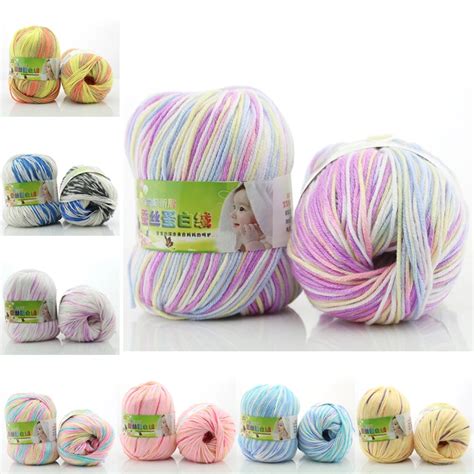 COTTON 50g Colorful Knitting Wool Yarn Thread DIY Handmade Knitted Thread for Child Baby ...