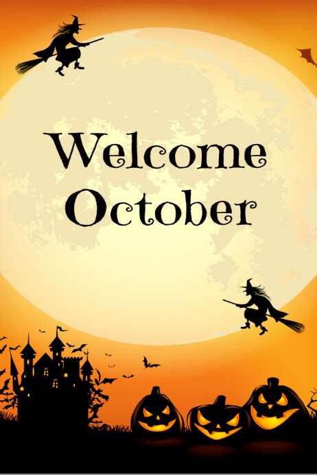 October welcome Halloween Template | PosterMyWall