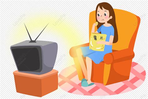 Cartoon Girl Watching Tv