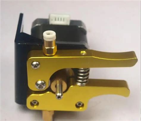 Reprap 3D printer bowden extruder 1.75 mm all metal aluminum golden Anodized bowden extruder ...