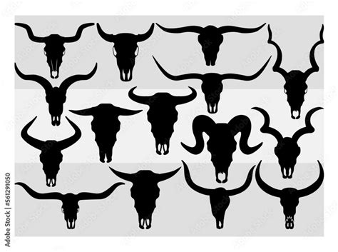 Longhorn Head Skull SVG, Longhorn Head Monogram, Cow Skull, Clipart ...