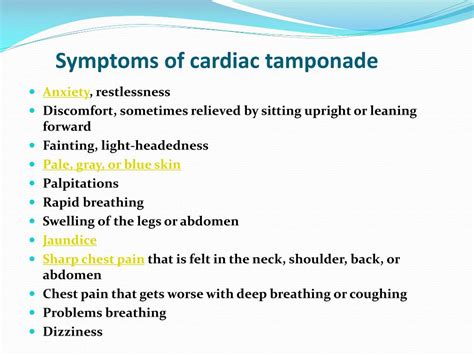 PPT - Cardiac Tamponade: Overview, Symptoms, Signs, Causes, Risk factor ...