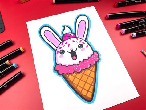 Short - How To Draw A Funny Bunny Ice Cream