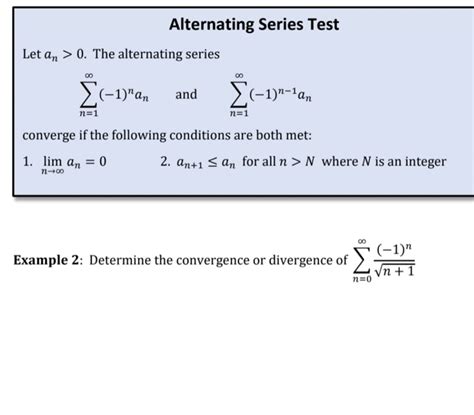 Alternating Series Test