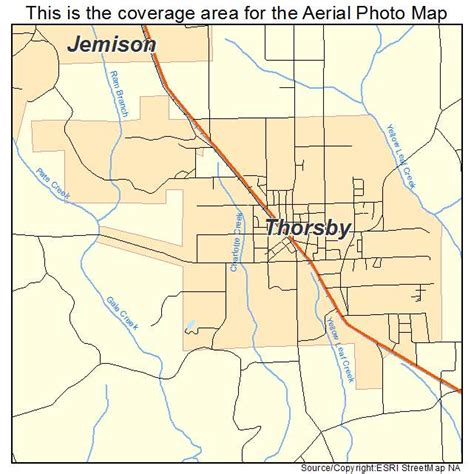 Aerial Photography Map of Thorsby, AL Alabama