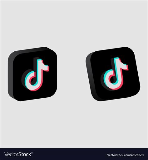 3d shape tiktok logo social media icon Royalty Free Vector