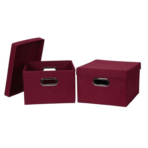 Household Essentials Fabric Storage Boxes with Lids and Handles | eBay