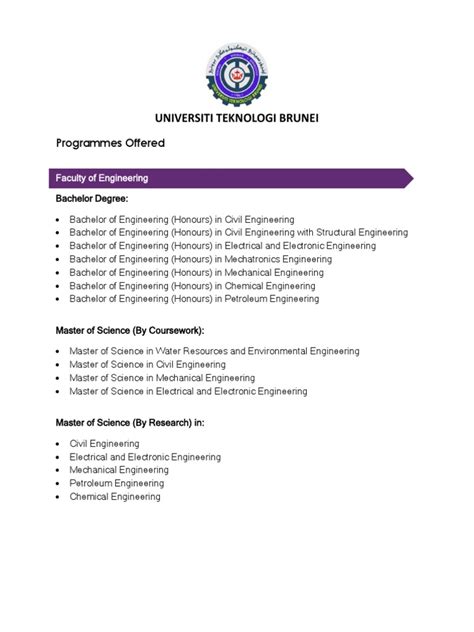 UTB - List of Programmes UTB For July 2022-2023 Academic Year | PDF ...