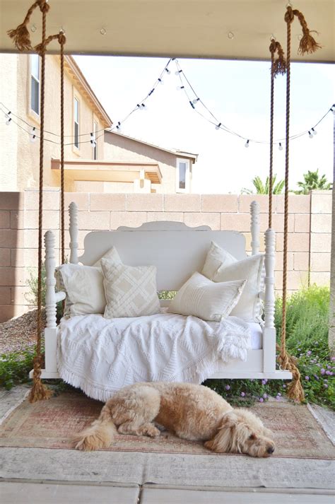 DIY Bed Swing - My Vintage Porch | Bed swing diy, Porch swing bed, Diy bed frame