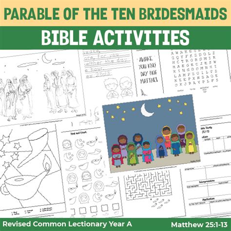 Parable of the Ten Bridesmaids Activity Pages - Bible Crafts Shop