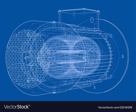 Electric motor sketch Royalty Free Vector Image