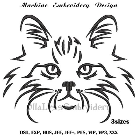 Cat face machine embroidery design - Inspire Uplift