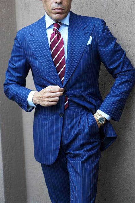 Royal Burgundy Striped Necktie | Pinstripe suit, Dapper men, Classy men