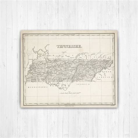 Map of Tennessee | Canvas map art, State map print, Tennessee map