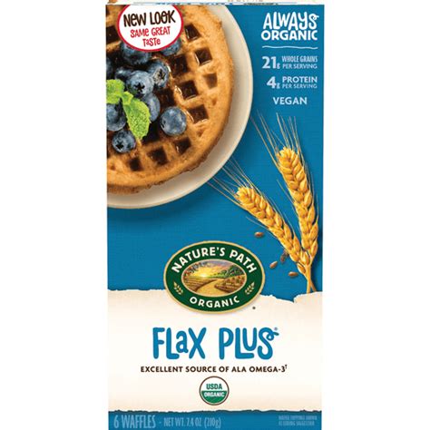 Nature's Path Organic Flax Plus Waffles 7oz Box | Waffles | Sun Fresh