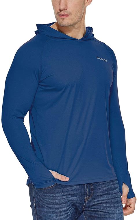 BALEAF Men's UPF 50+ Sun Protection Athletic Hoodie Long Sleeve Workout ...