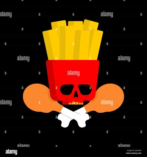 Skull French fries. Harmful food. not healthy fast food Stock Vector Image & Art - Alamy