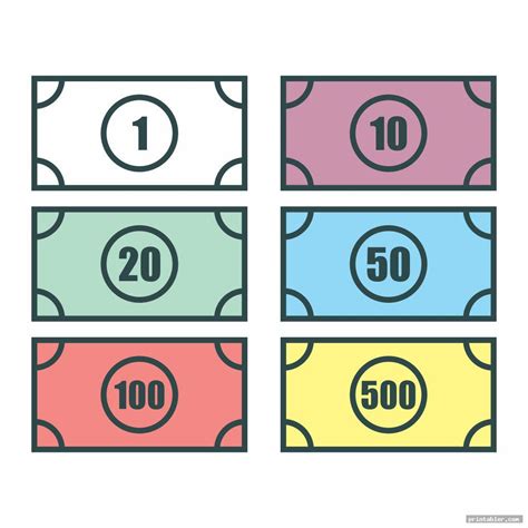 Monopoly Money Templates Printable - Gridgit.com