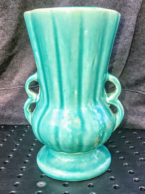 vintage turquoise mccoy pottery vase -- Antique Price Guide Details Page