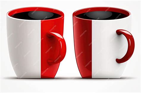 Premium AI Image | A top down look at two coffee mugs on a white background