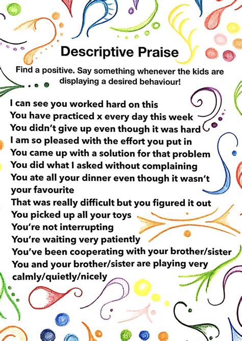 Descriptive Praise | Good parenting, Gentle parenting, Smart parenting