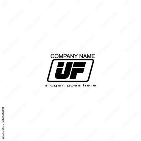 Initial logo UF inside a black parallelogram Stock Vector | Adobe Stock