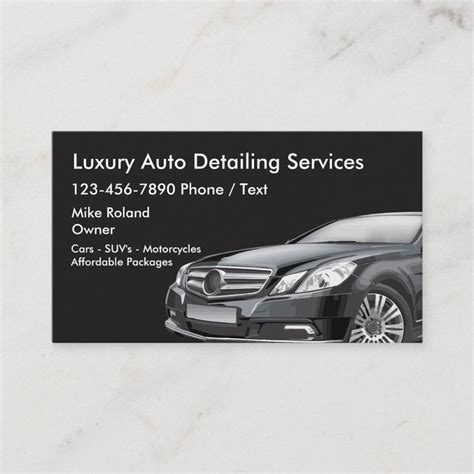 Auto Detailing Businesscards Business Card | Zazzle | Car detailing ...