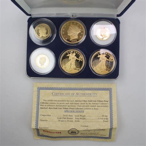 America's Rare Gold Clad Coin Tribute Proof Collection with COA | Property Room