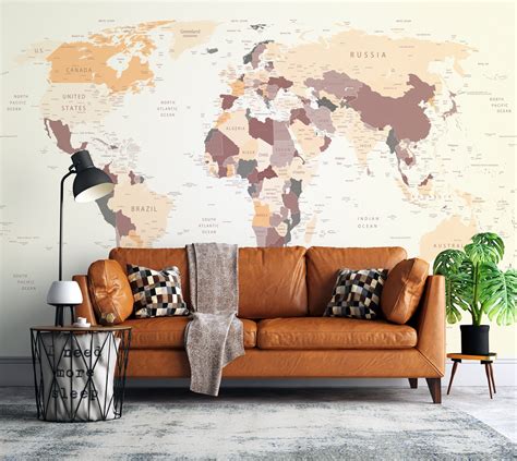 Customized Large World Map Wallpaper World Map World Map - Etsy