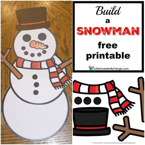 Build a Snowman Free Printables - Life ... | Snowman crafts preschool, Winter crafts for kids ...