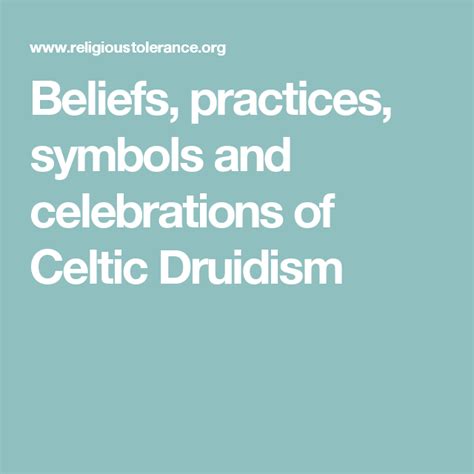 Beliefs, practices, symbols and celebrations of Celtic Druidism ...