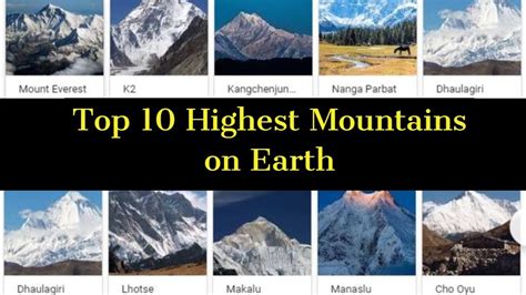 Top 10 Highest Mountain In The World - YouTube