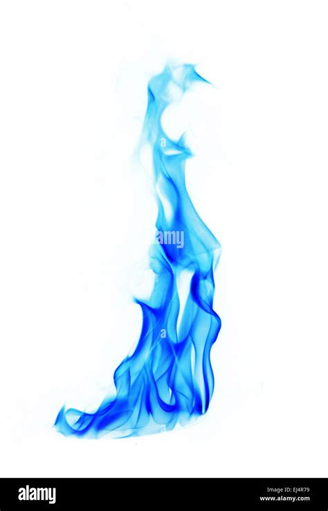 blue Fire flames on white background Stock Photo - Alamy